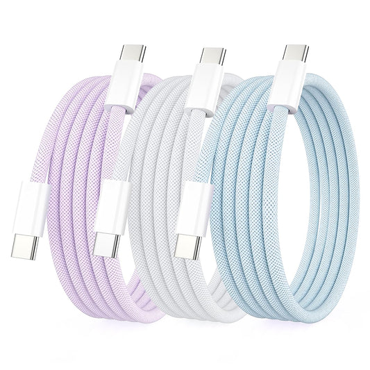 3Pack 1M USB C to USB C Charging Cable Apple 60W 5A usb c fast charger cord