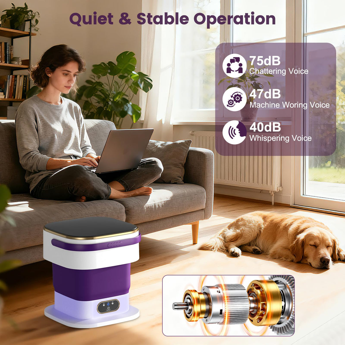 Mini Washing Machine, 15L Portable Washing Machine with Spin Dryer & 3 Cleaning Modes for Small Clothes, Foldable Portable Washer for Apartments, Dorms, Camping (Khaki)