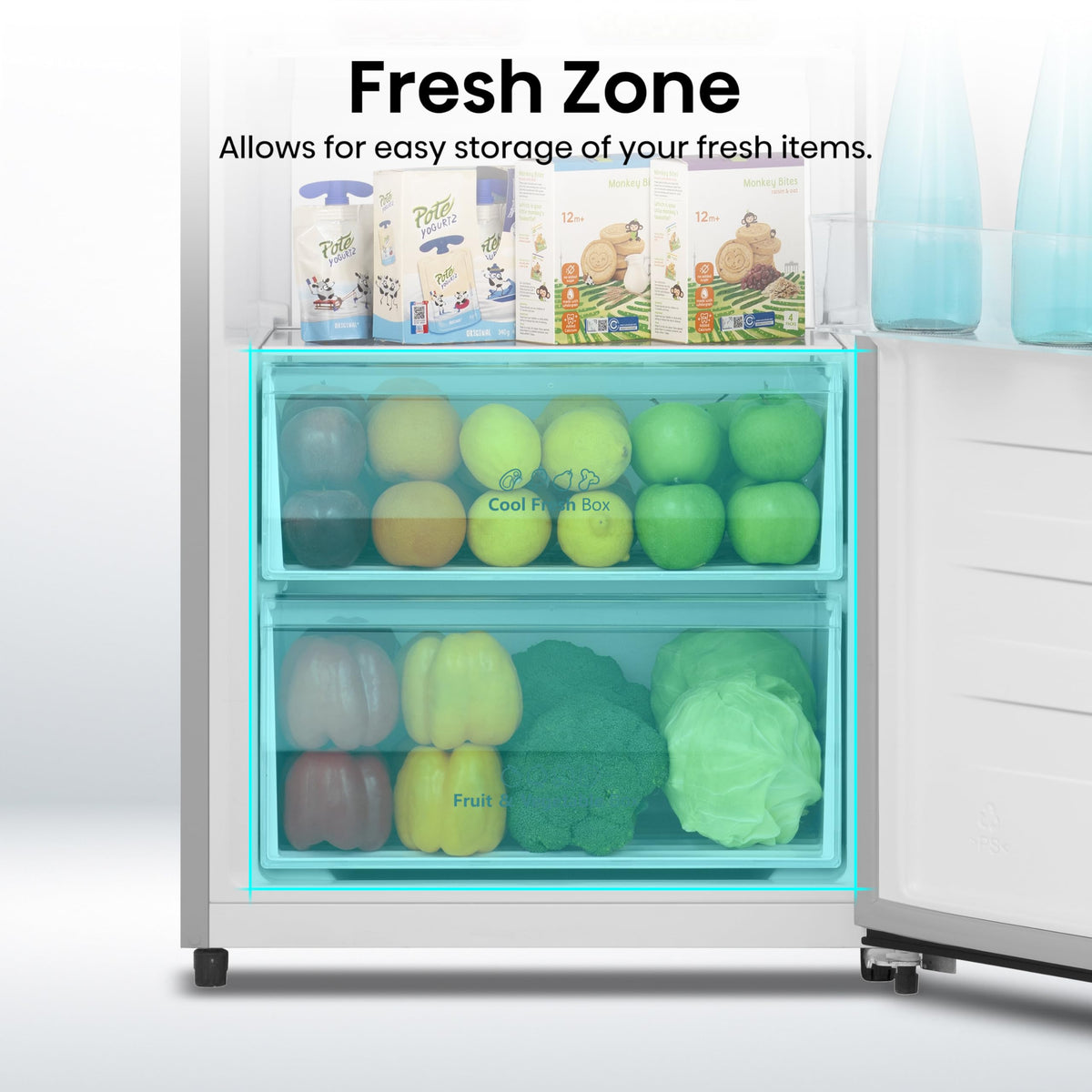 Hisense FV298N4ACE Tall Freestanding Freezer 240 Litre Capacity Total No Frost with LED Display 59D x 59.5W x 172H cm - Stainless Steel, Silver
