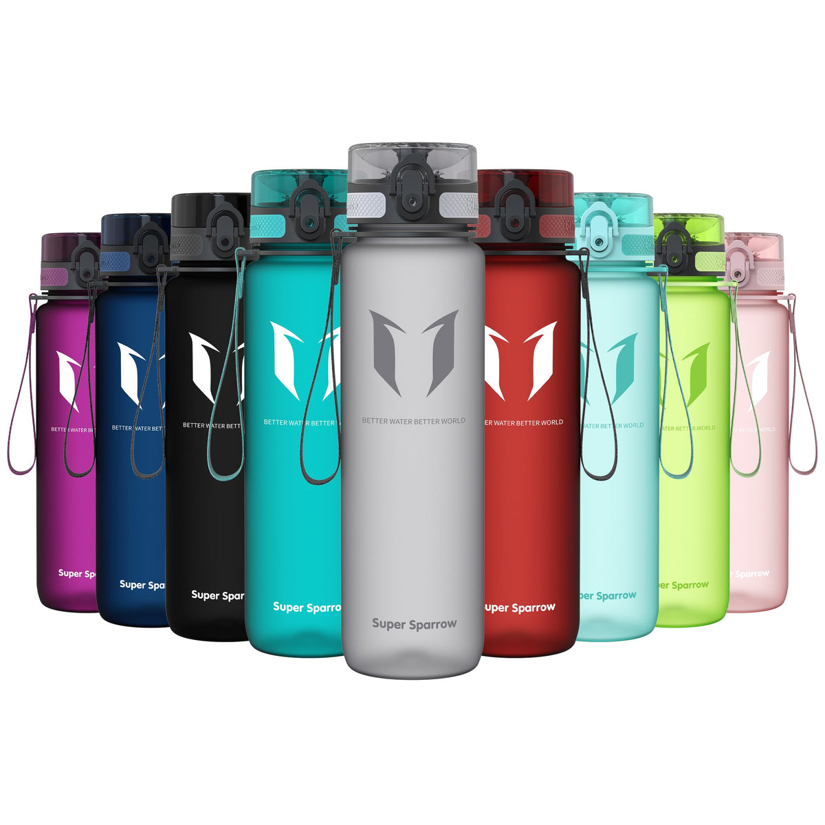 Sparrow Water Bottle 500ml/750ml/1L BPA-Free Tritan Drinks Bottle One-Click