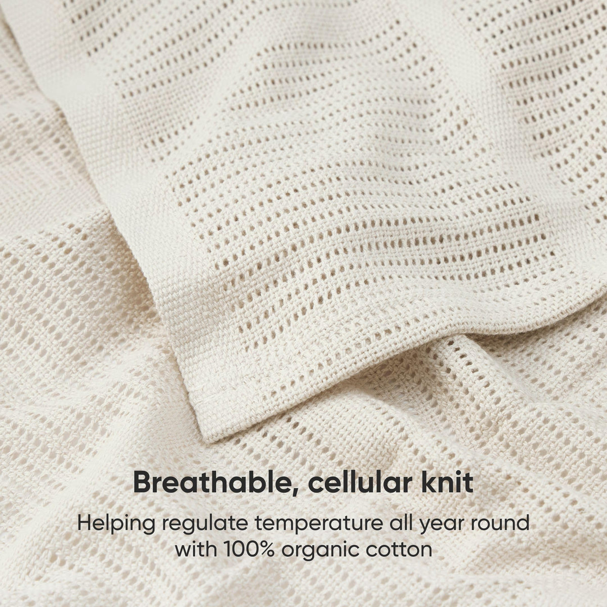 Bloomsbury Mill - Cellular Blankets Baby - 100% Organic Cotton - 2 Pack - Cloud - White - Newborn Essentials - Soft Breathable Baby Blankets for Pram, Cot, Moses Basket - 75x95cm