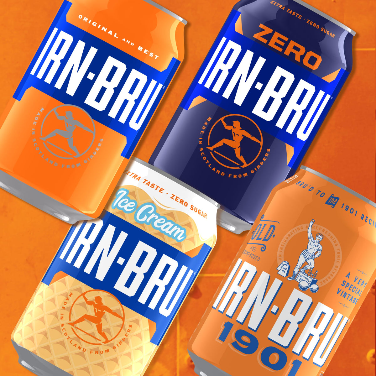 IRN-BRU Carbonated Soft Drink, 24 Pack, 330ml Cans