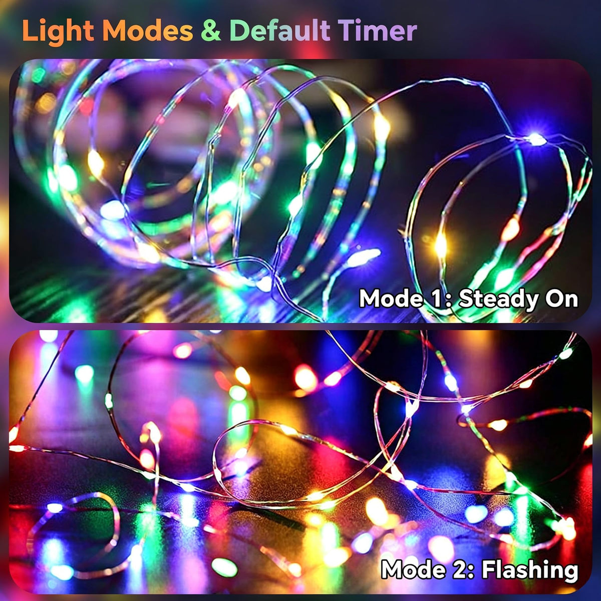 60LED 6m Fairy Lights Battery Operated, Battery Powered String Light Indoor