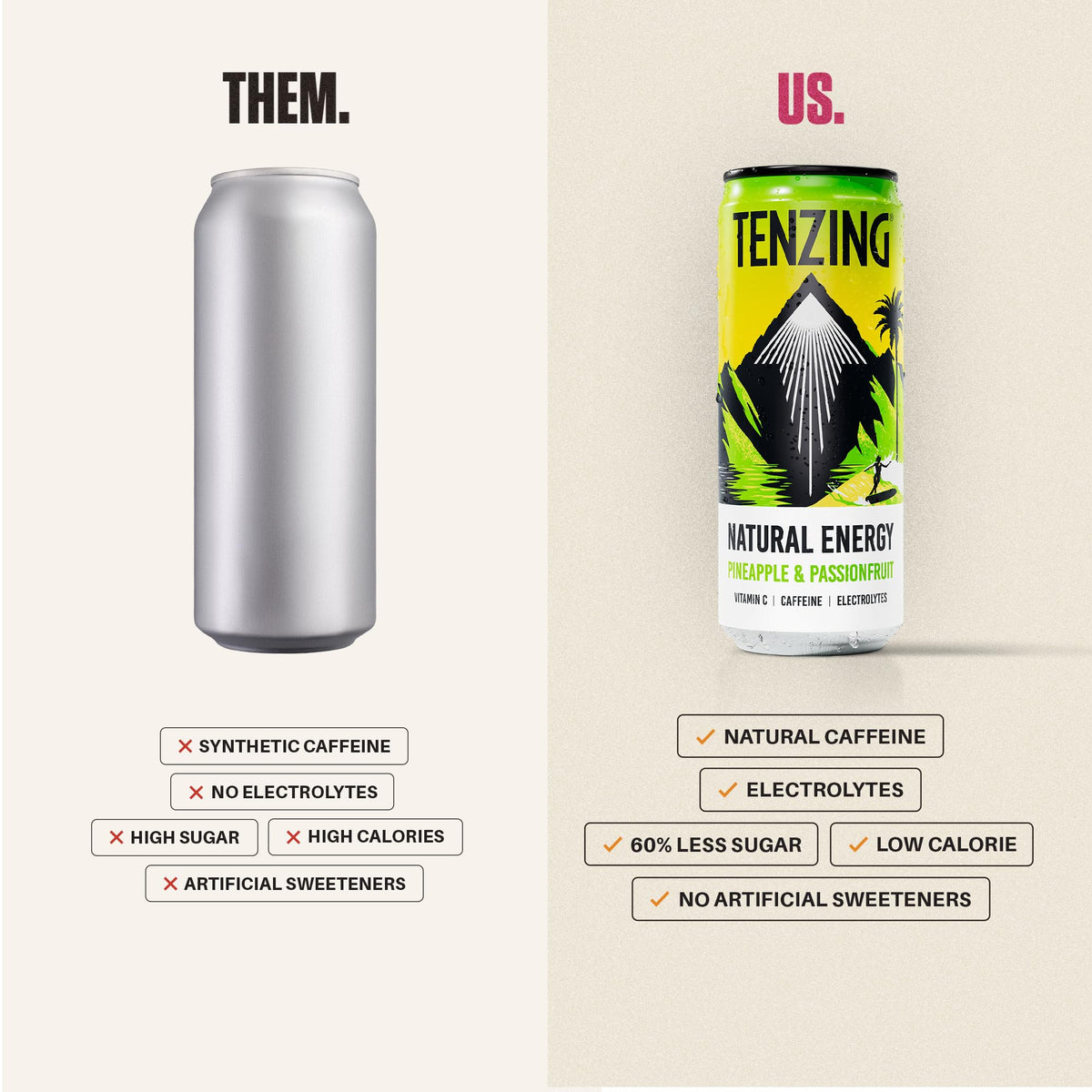 TENZING Natural Energy Drink, Plant Based, Vegan, & Gluten Free, +BCAA, Apple & Seaberry, 330ml (Pack of 12) - Packaging may vary