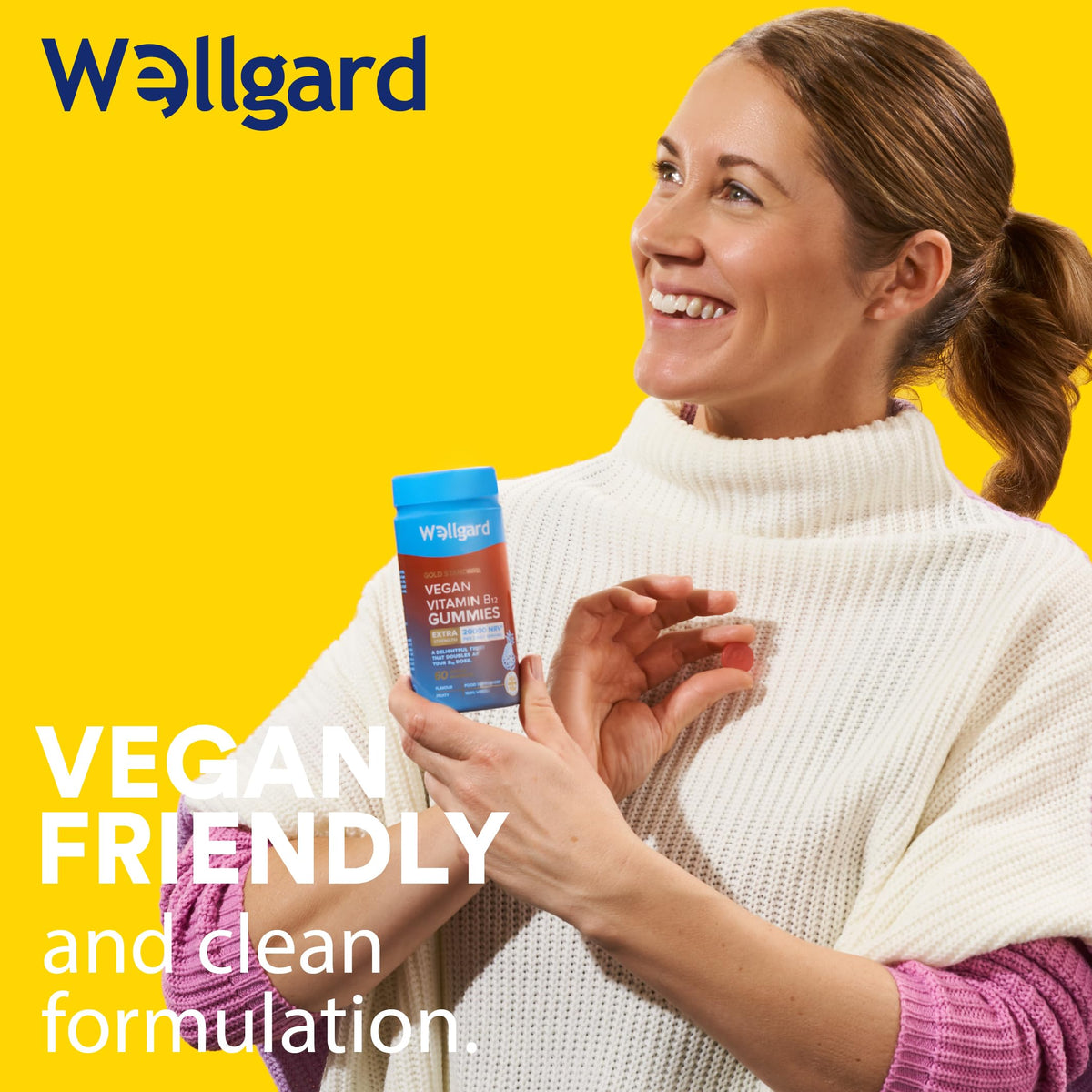Wellgard Kids Calcium & D3 Gummies - 2 Month Supply - Vegan Chewable Calcium and Vitamin D3 Gummies, Mixed Berry Flavour
