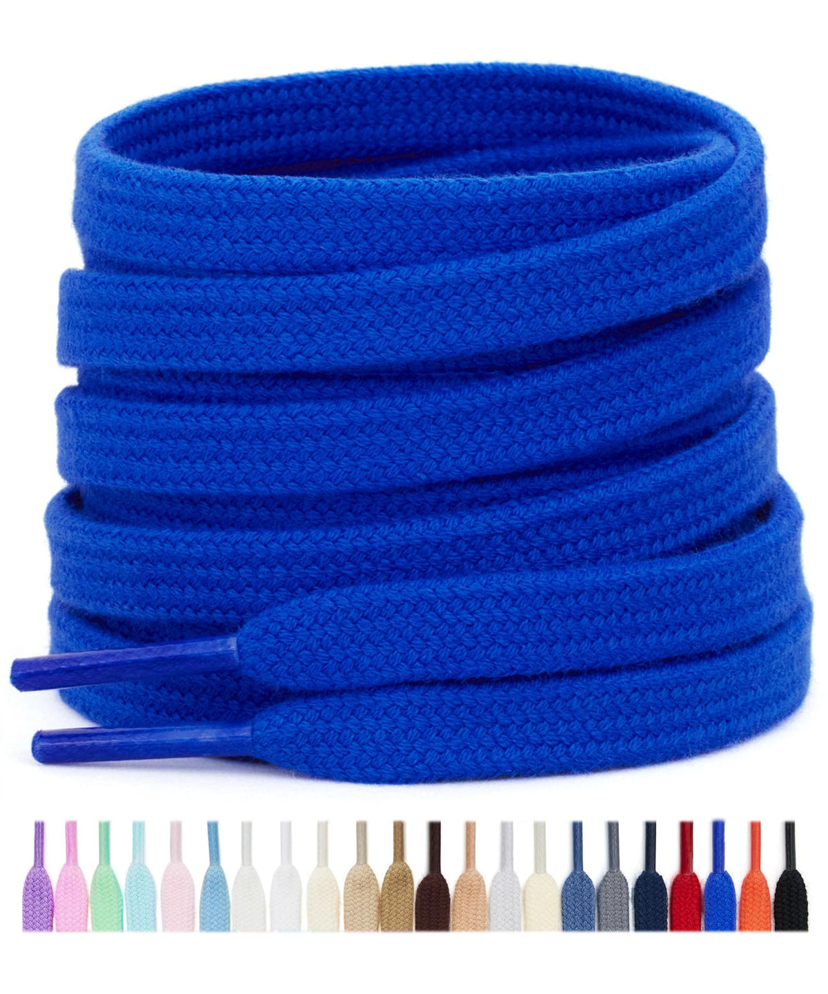 Stepace 2 Pairs Cotton Flat Shoe Laces 8mm Wide Shoelaces for Sneaker