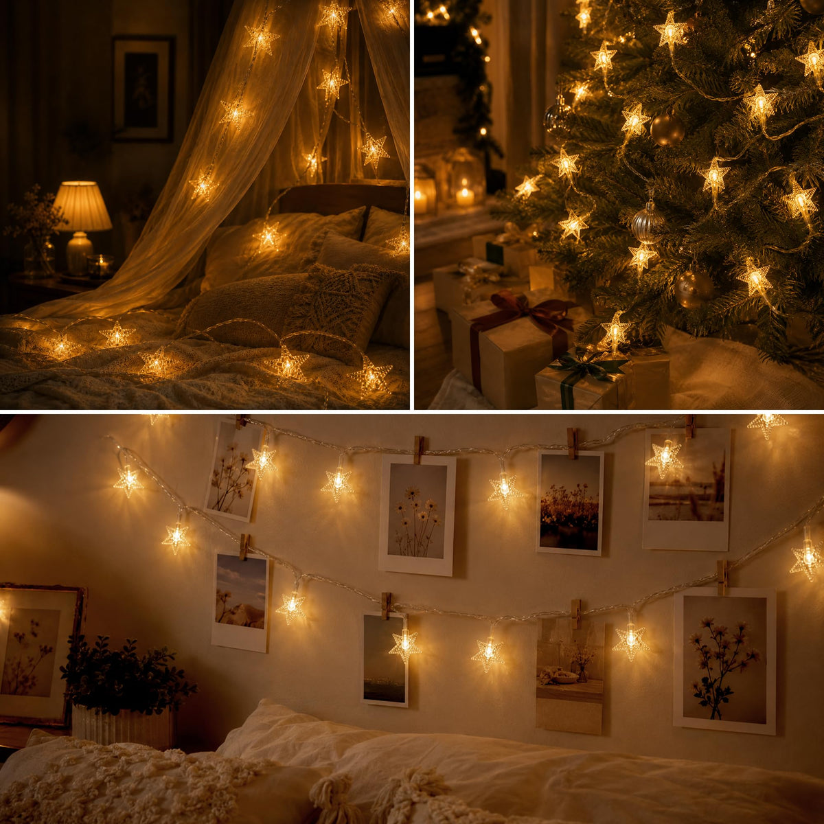 Fulighture Fairy Lights Battery Operated: 5m 16ft 40LED Snowflake