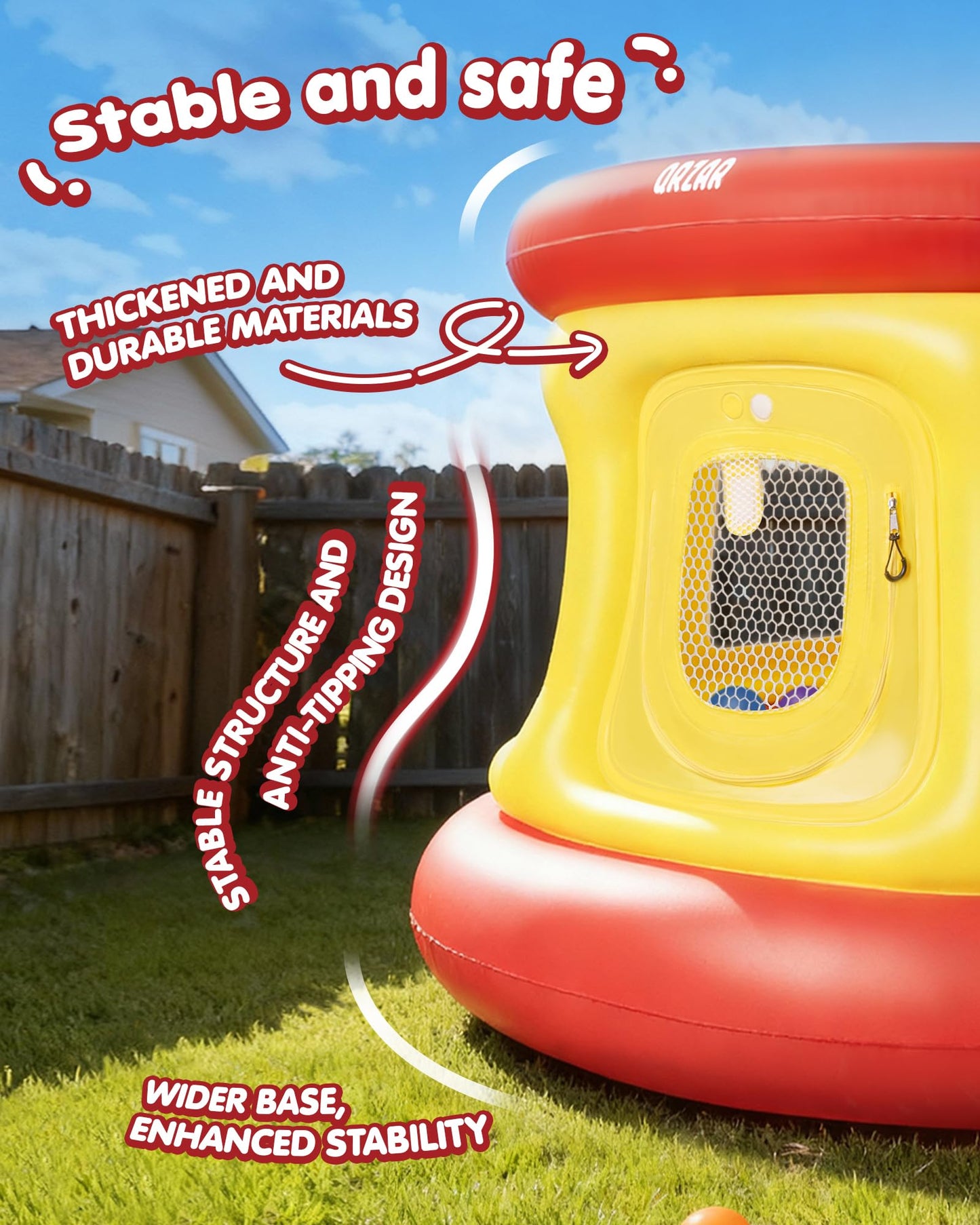 3-in-1 Inflatable Bounce House for Toddlers Under 4, Beautiful & Safe Bouncer with Ball Pit & Trampoline, Indoor/Outdoor Play Yard with Air Pump
