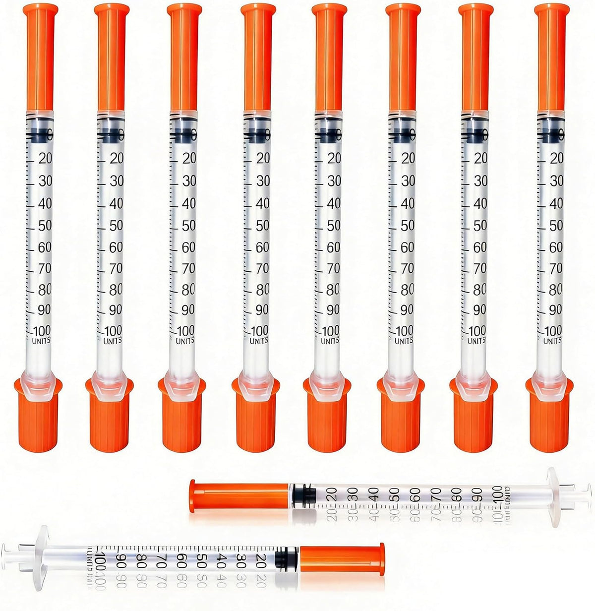 1ml Plastic 31G 8mm 20 Pack Measuring Dispenser, U-100 1cc