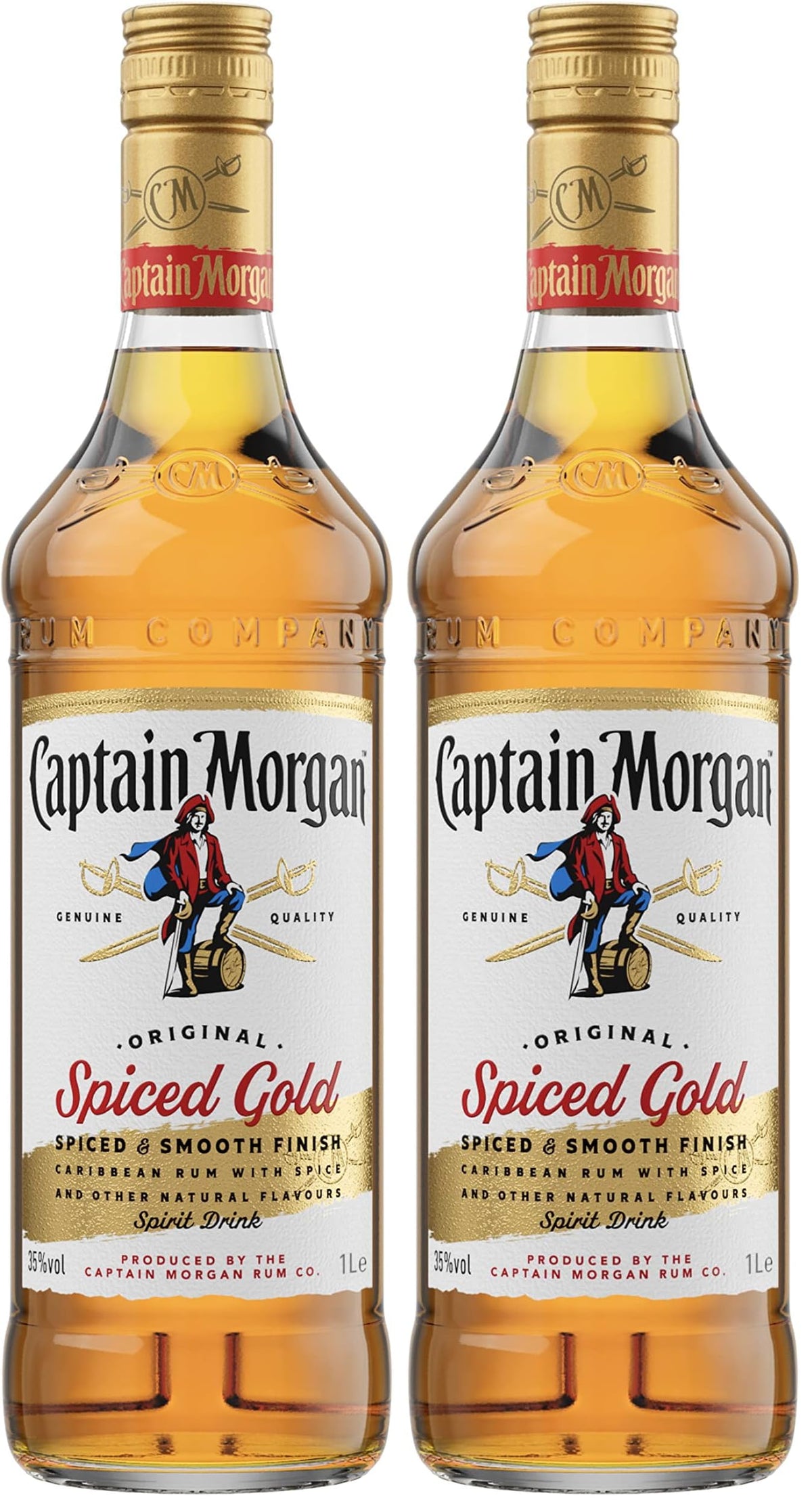 Captain Morgan Original Spiced Gold | 35% vol | 1L | Caribbean Rum Based Spirit Drink with Spice | Vanilla & Brown Sugar Flavours