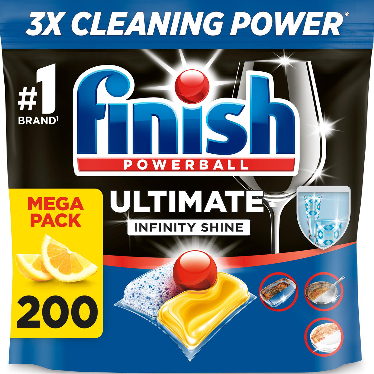 Finish Ultimate Infinity Shine, Dishwasher Tablets, Lemon, 100