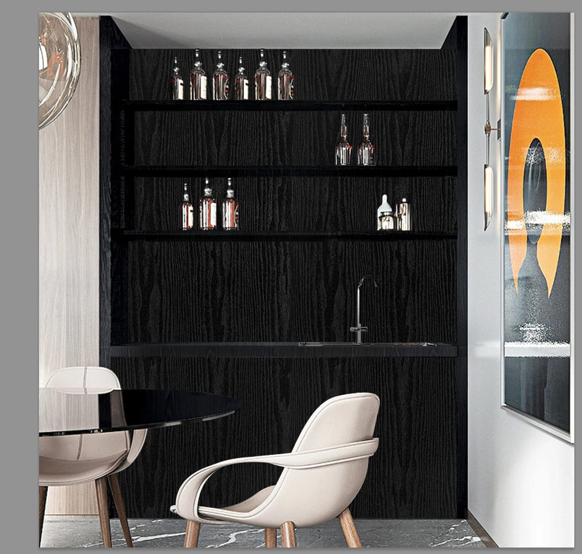 Abyssaly White Wood Effect Sticky Back Plastic for Furniture & Walls