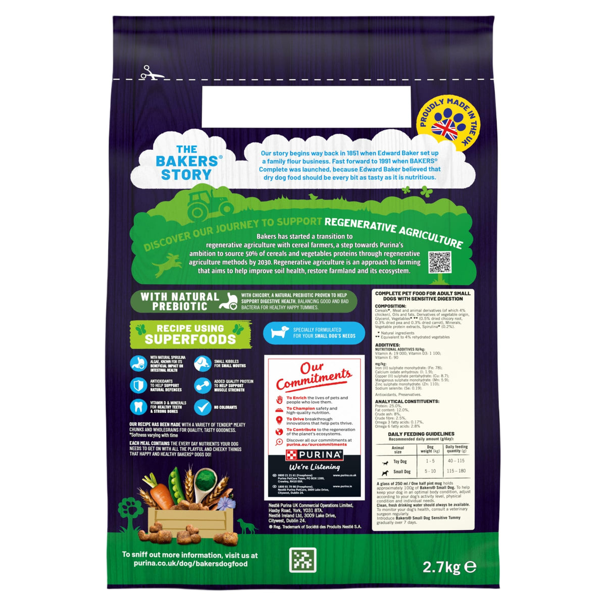 BAKERS Superfoods Small Dog Adult Dry Dog Food Chicken 1.1kg (Pack of 5)