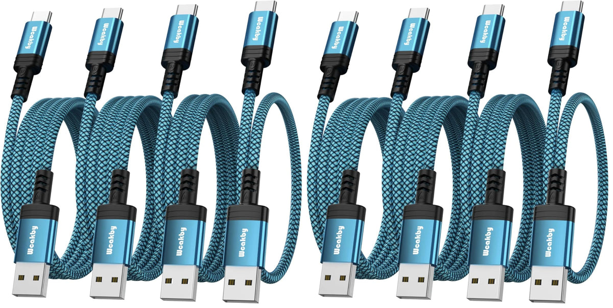 Samsung Charger Cable fast charge 4 Pack 1M+1M+2M+2M USBC to USB Cable for Samsung S23 iPhone 15 Pro Max Plus Switch PlayStation 5 Google Pixel 7 Pro Huawei etc.