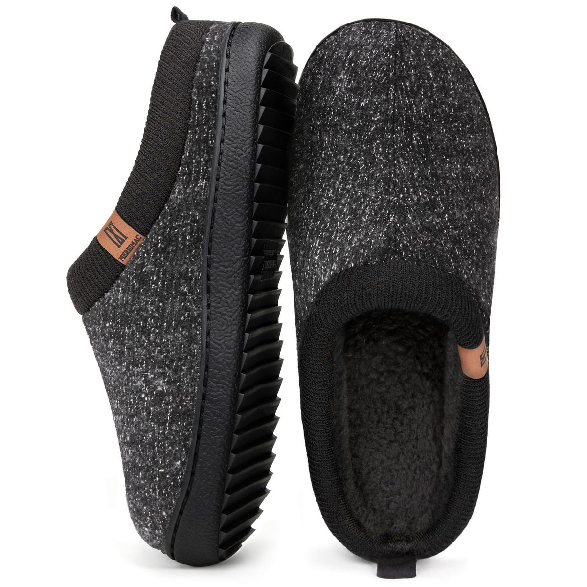 MERRIMAC Men's Slip-on Slippers Memory Foam Non-slip Indoor House Shoes