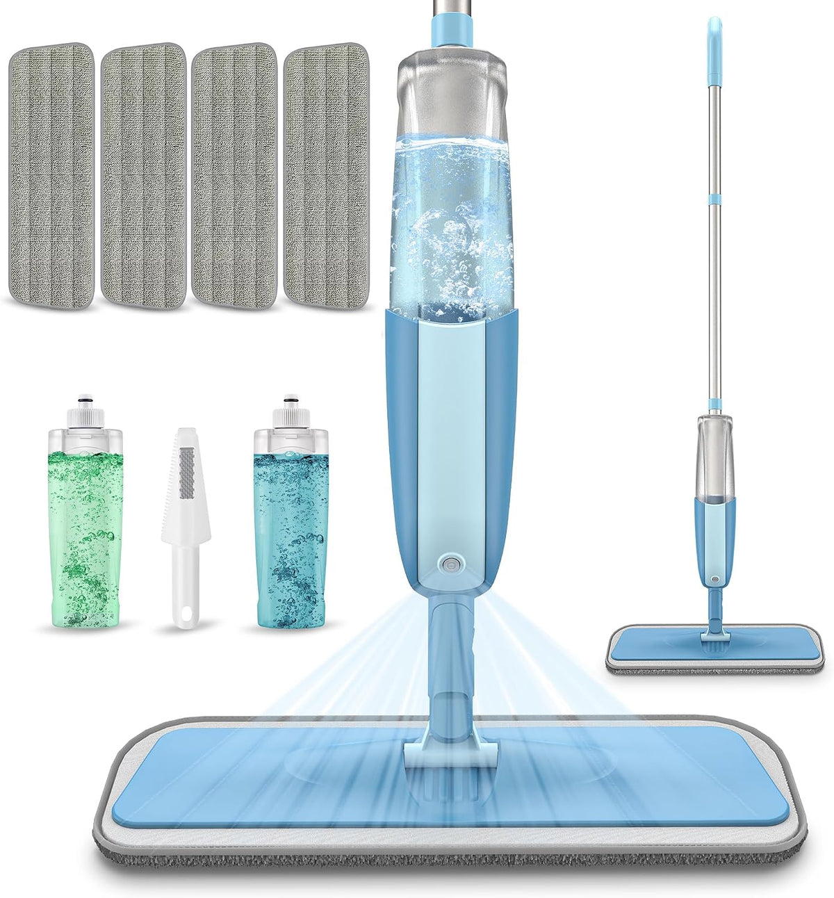 Spray Mops with 4 Washable Pads: Microfibre Floor Mop for Cleaning Floors