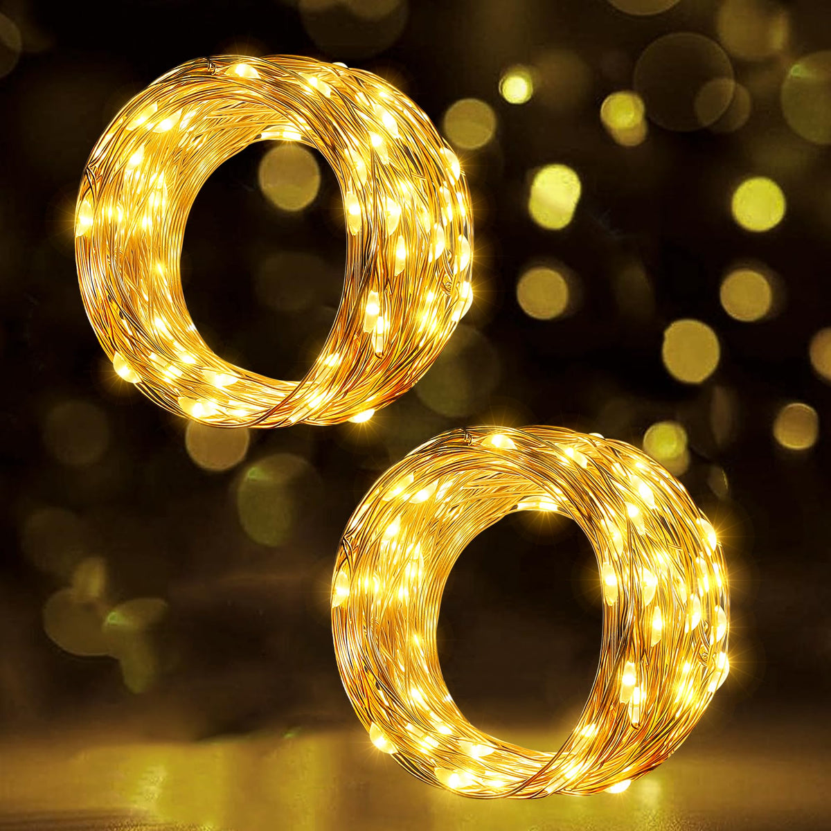 Ollny 10m 100LED Red Fairy Lights Battery Operated,Copper Wire String Light
