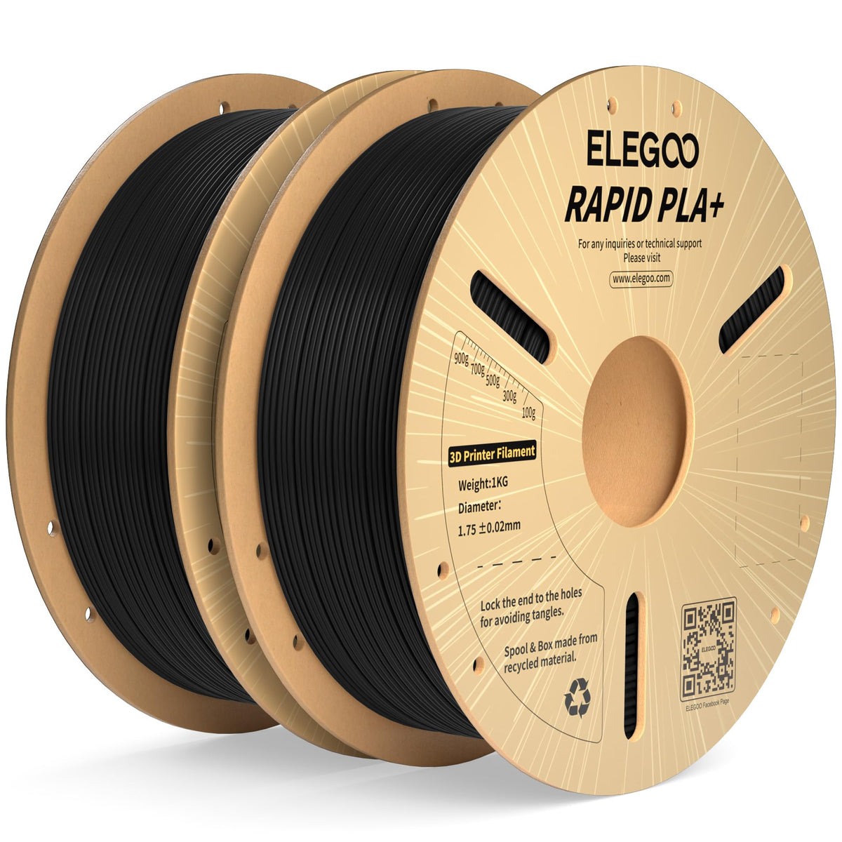 ELEGOO Rapid PLA Plus 3D Printer Filament 1.75mm Bundle 8 Colours 8 * 250g