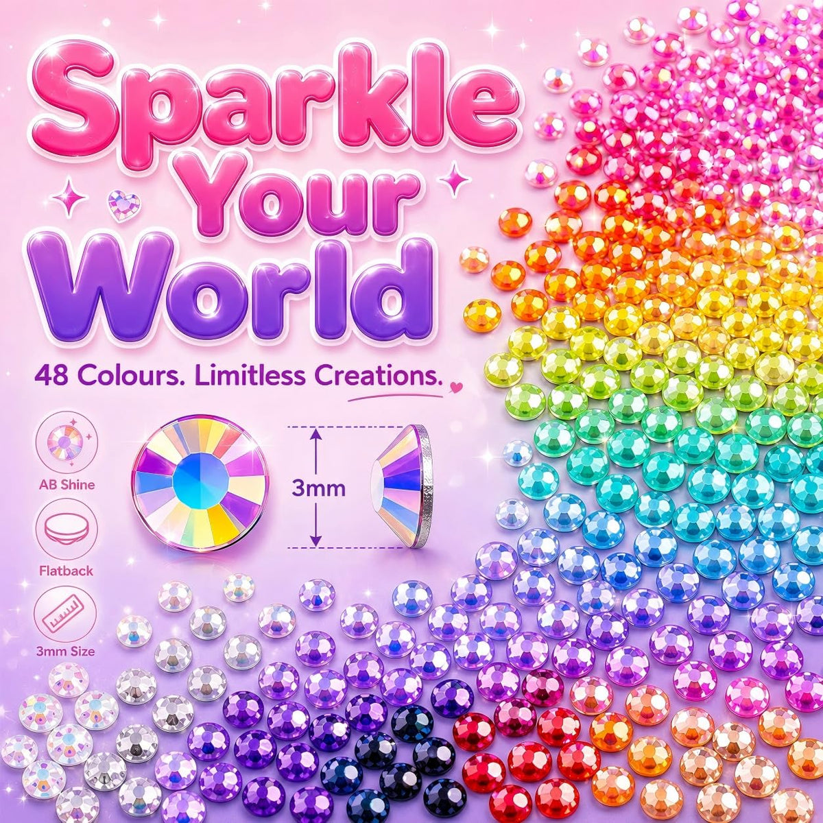 Fournine 4mm 20000Pcs Bedazzling Kit with Rhinestones
