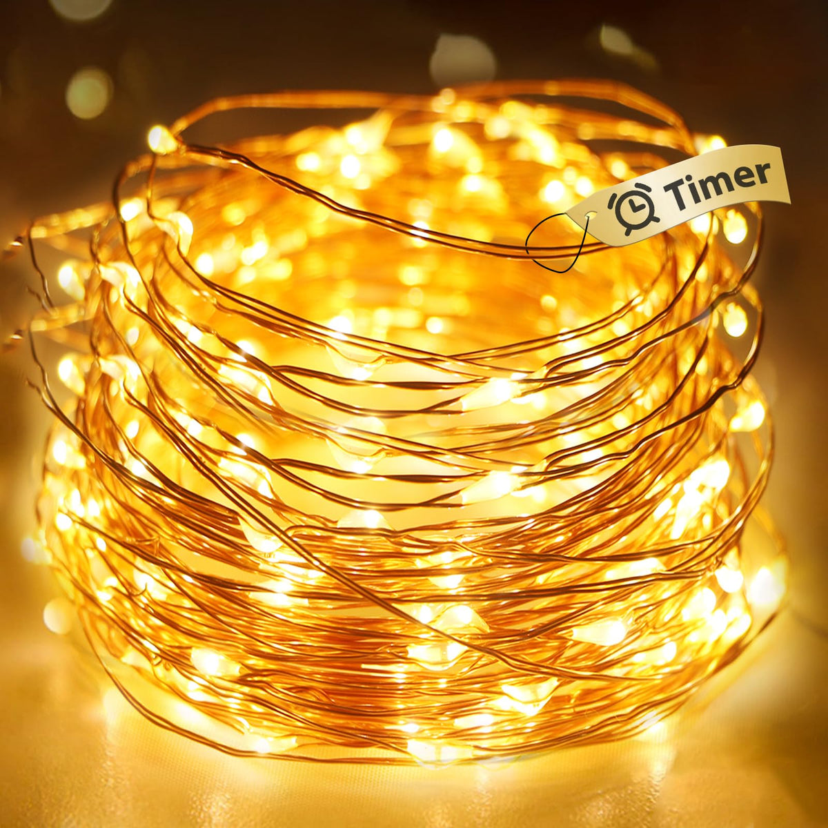 litogo Halloween Orange Fairy Lights Battery Operated with Timer, 3M 30 LED
