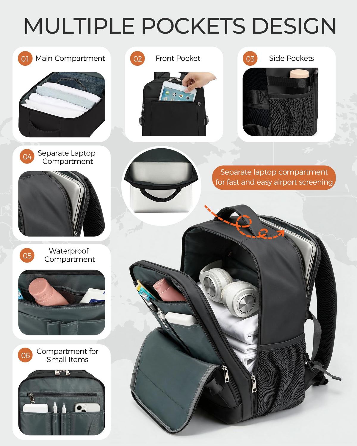 Yankony Ryanair Cabin Bags 40x30x20 Underseat, Travel Backpack Cabin Size