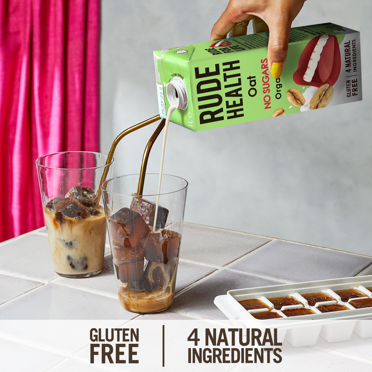 Rude Health 6 x 1 Litre Organic Oat Dairy-Alt Milk, 100% Natural Organic Drink, Lactose Free, Dairy Free & Gluten-Free, No Added Sugar, Award-Winning, Healthy & Vegan, 100% Recyclable Packaging