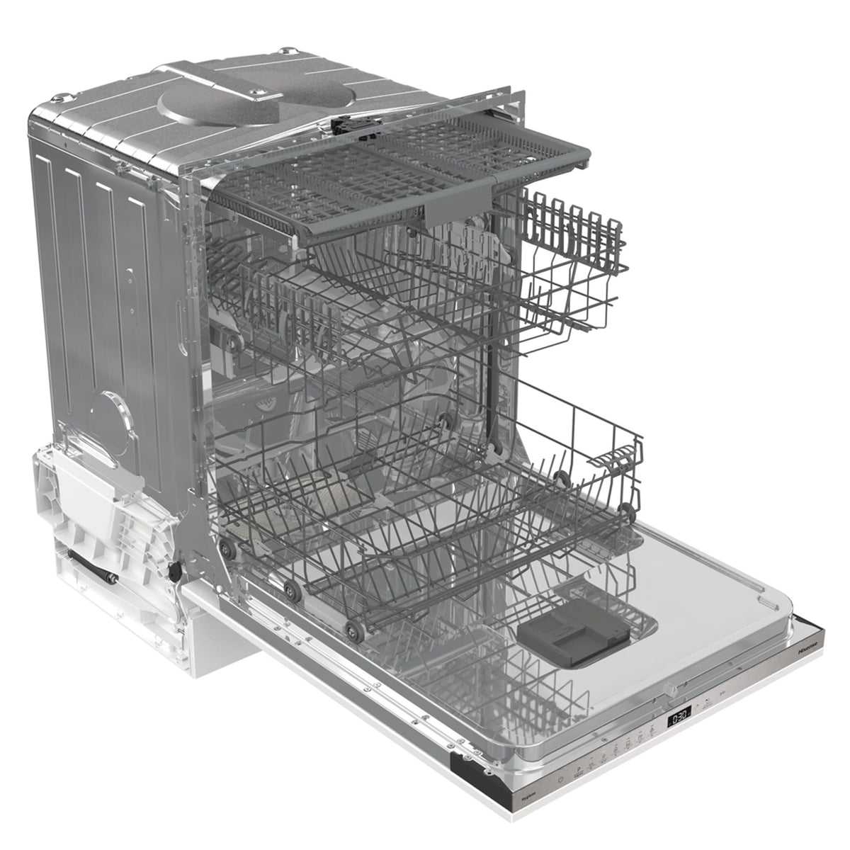 Hisense Fully Integrated Standard Dishwasher - Silver with Fixed Door Fixing Kit HV623D15UK - D Rated