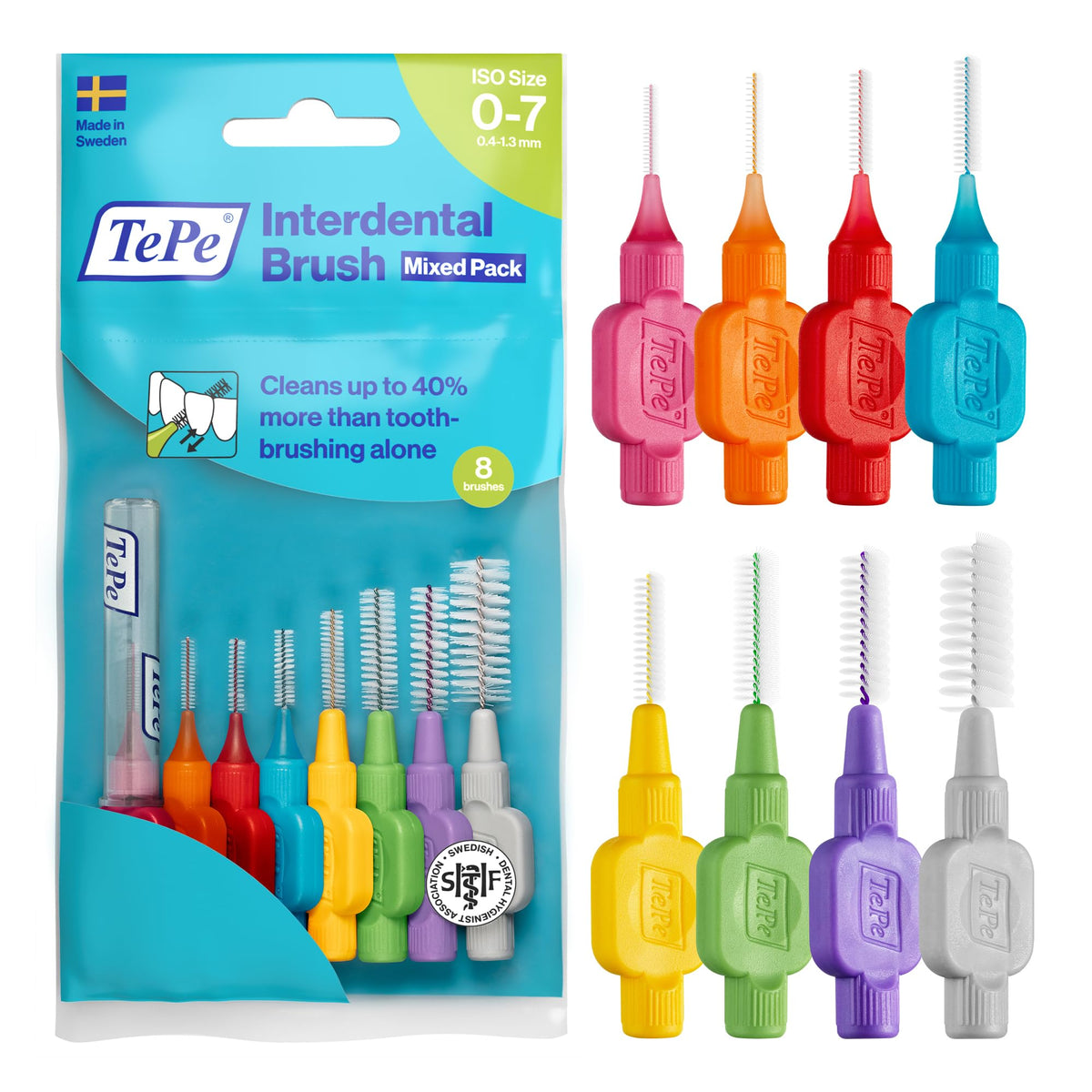 TePe Interdental Brush, Original, Blue, 0.6mm/ISO 3, 8pcs