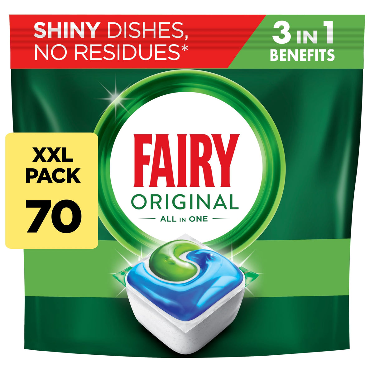 Fairy Original Power Dishwasher Tablets Lemon, 84 Capsules