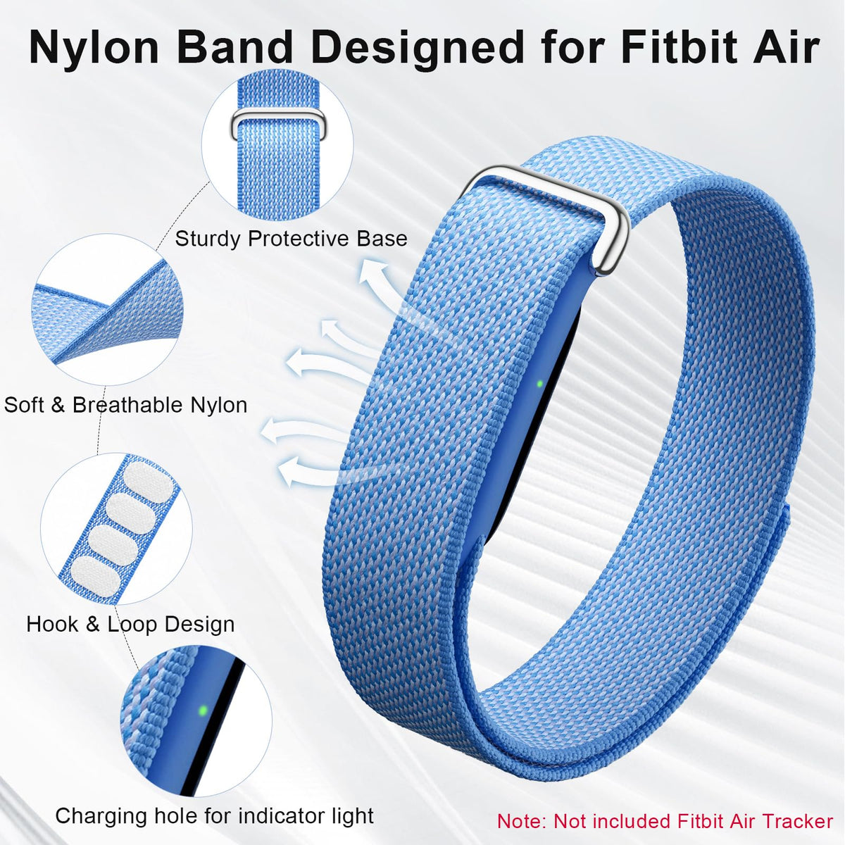 Compatible with Google Fitbit Air Strap Nylon Loop Sport Replacement Band