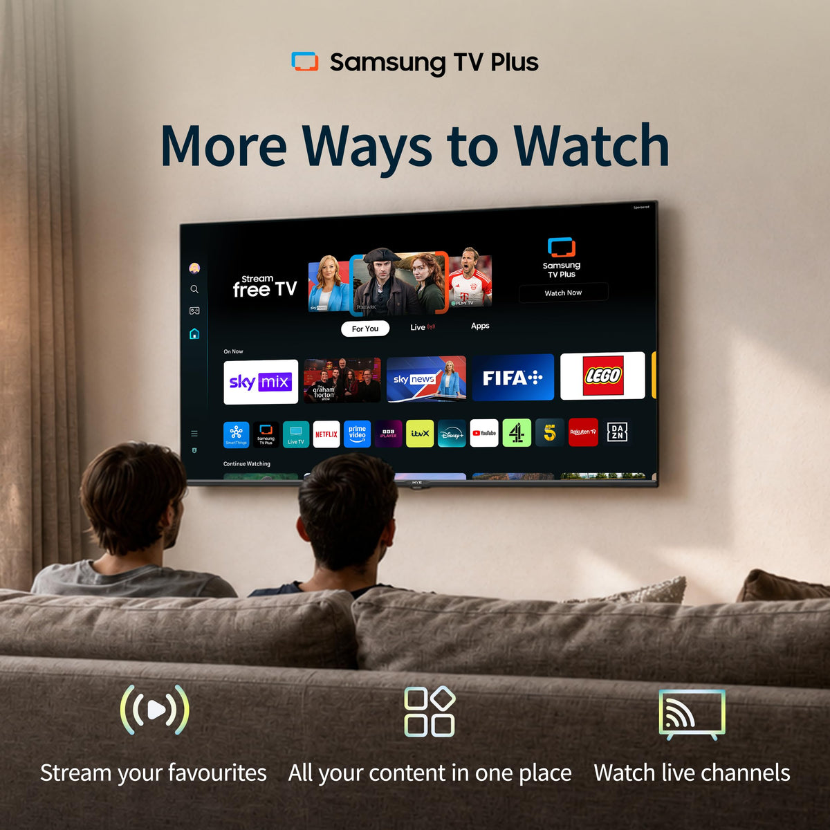 HYE 50" LED Smart TV - 4K Ultra HD, Samsung Tizen OS & Gaming Hub, Black