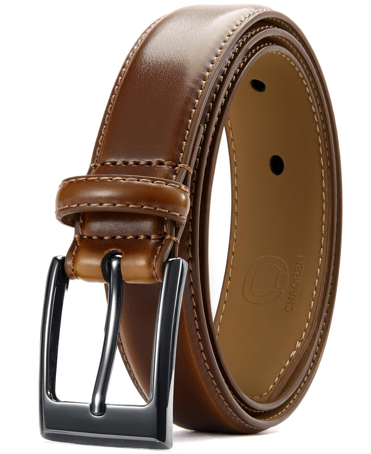 CHAOREN Leather Belts for Men, Mens Belts Leather 1 1/8" for Business Suit