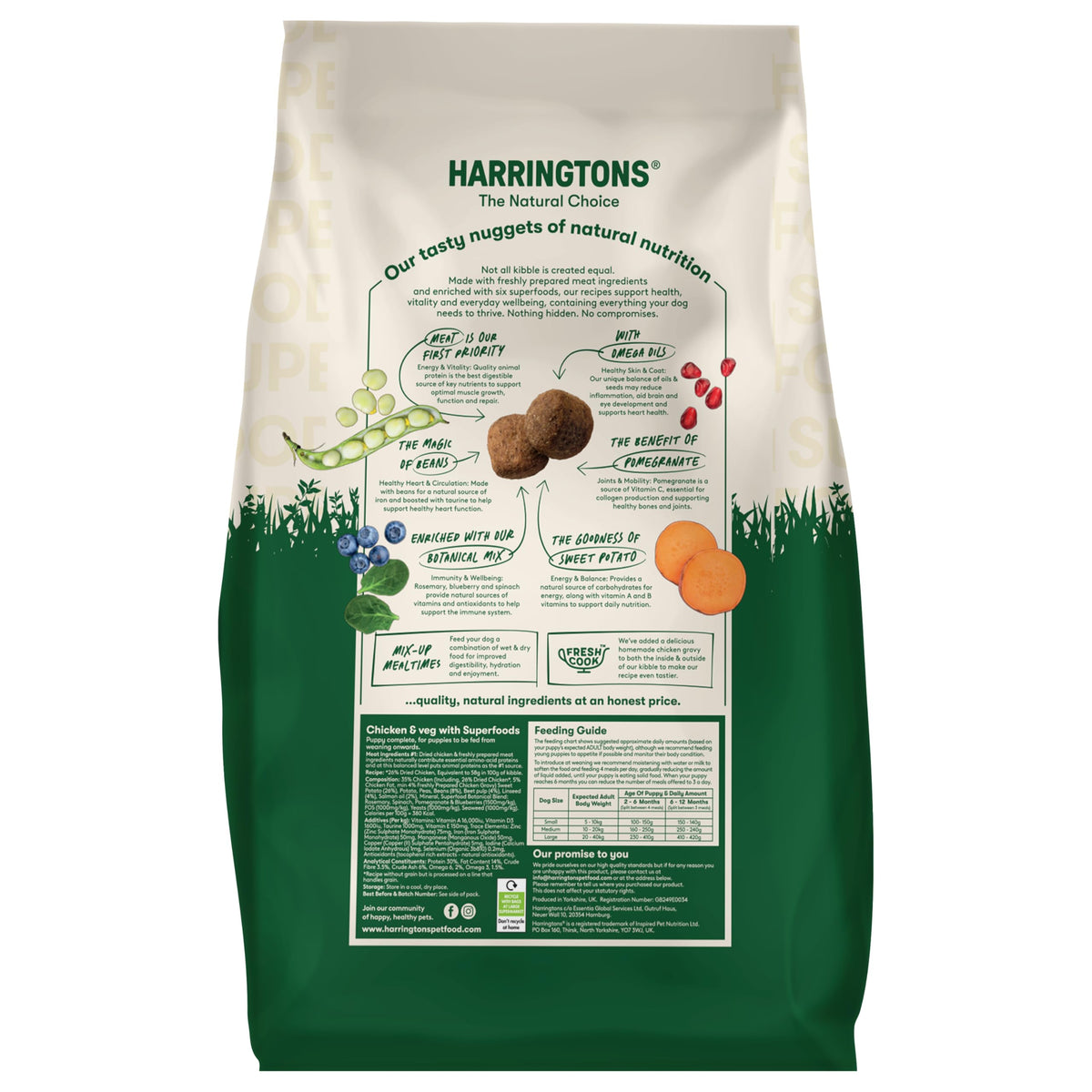Harringtons Superfoods Complete Grain Free Dry Adult Dog Food Salmon with Veg 12kg - Made with All Natural Ingredients (Packaging may vary)