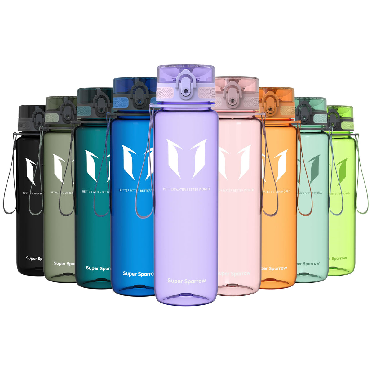 Sparrow Water Bottle 500ml/750ml/1L BPA-Free Tritan Drinks Bottle One-Click