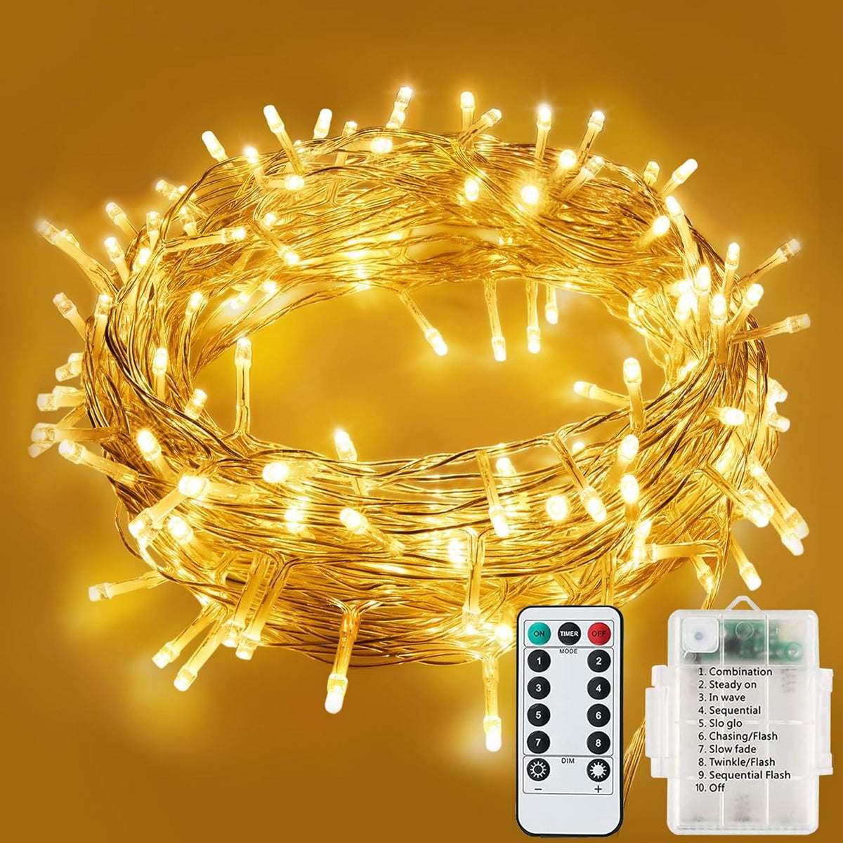 LITYBY Fairy Lights Plug in Waterproof,120LED String Lights Main Powered