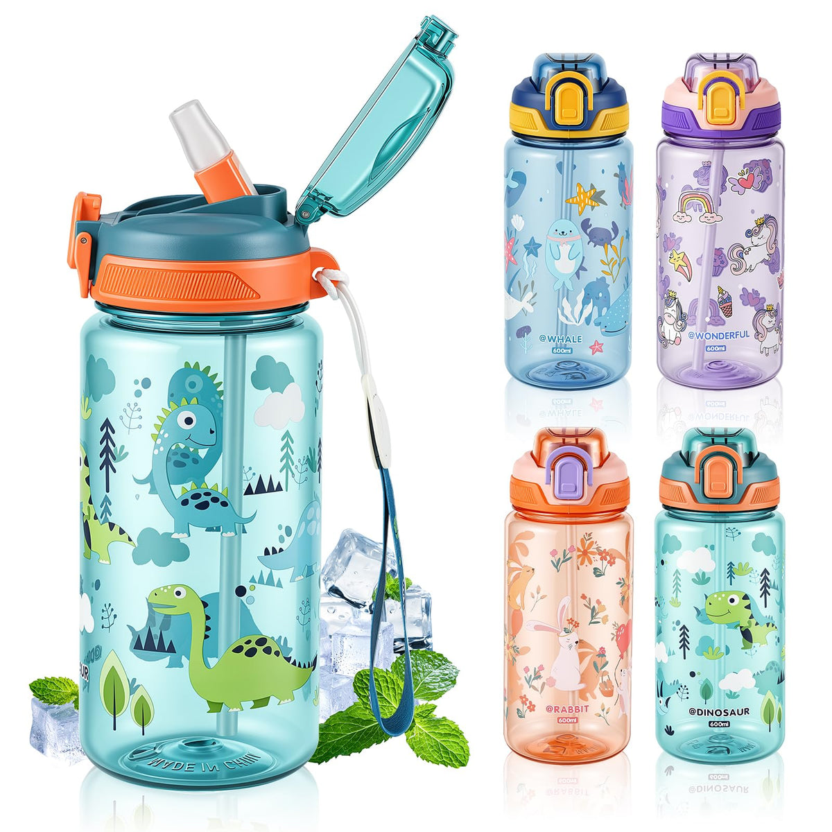 SEASEVEN Flat Water Bottle 750ML for Gym,School Office(Flat Pink)