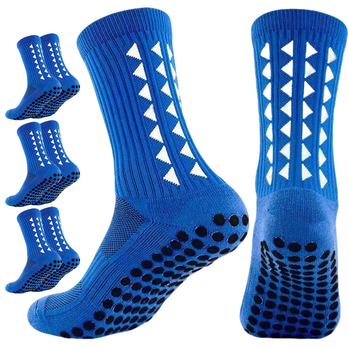 3 Pairs Non Slip Football Socks, Football Grip Socks for Men, Soccer Socks with Rubber Dots for Yoga Running Hiking
