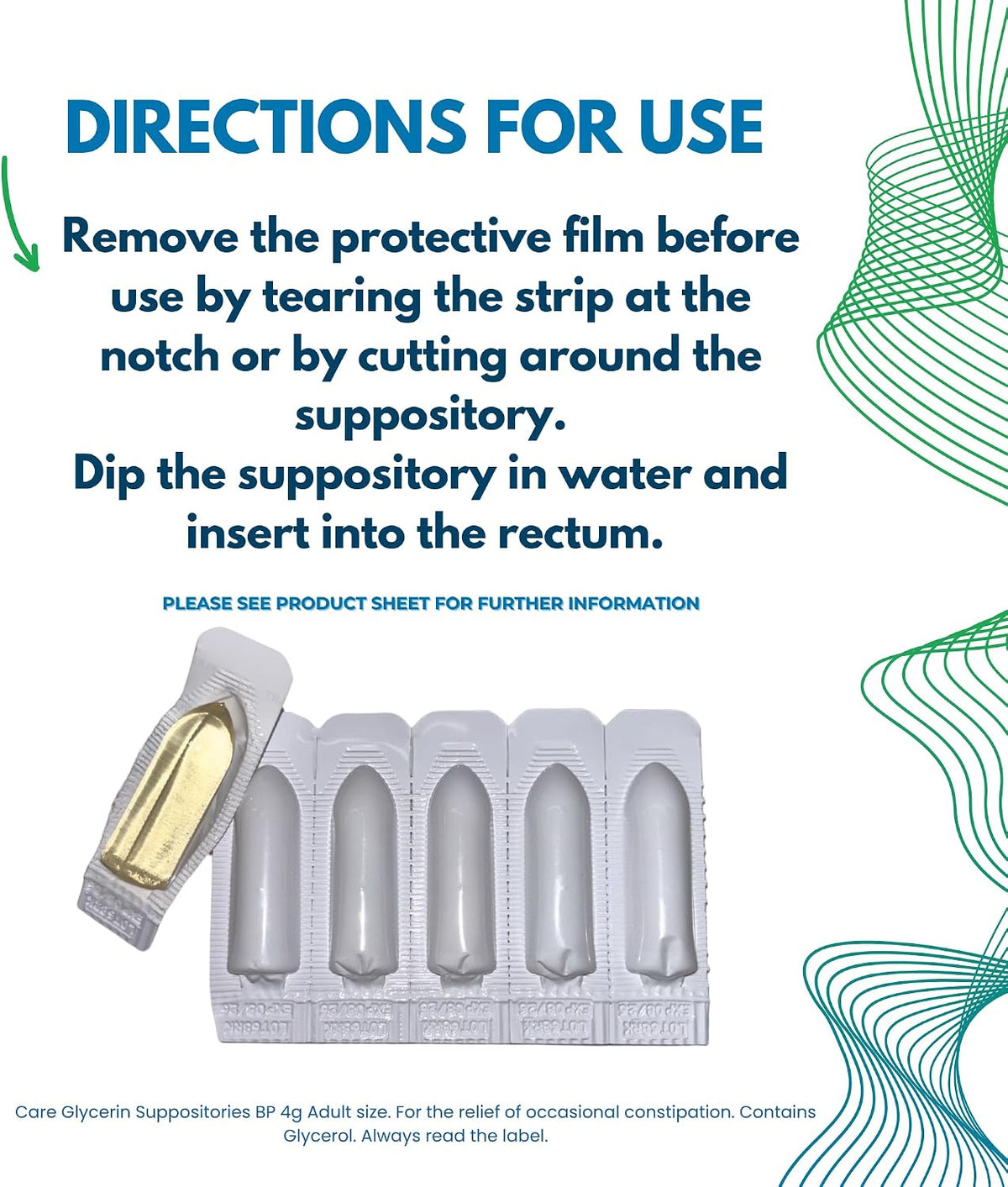 Two Packs of Care Glycerin Suppositories 4g Adult 12