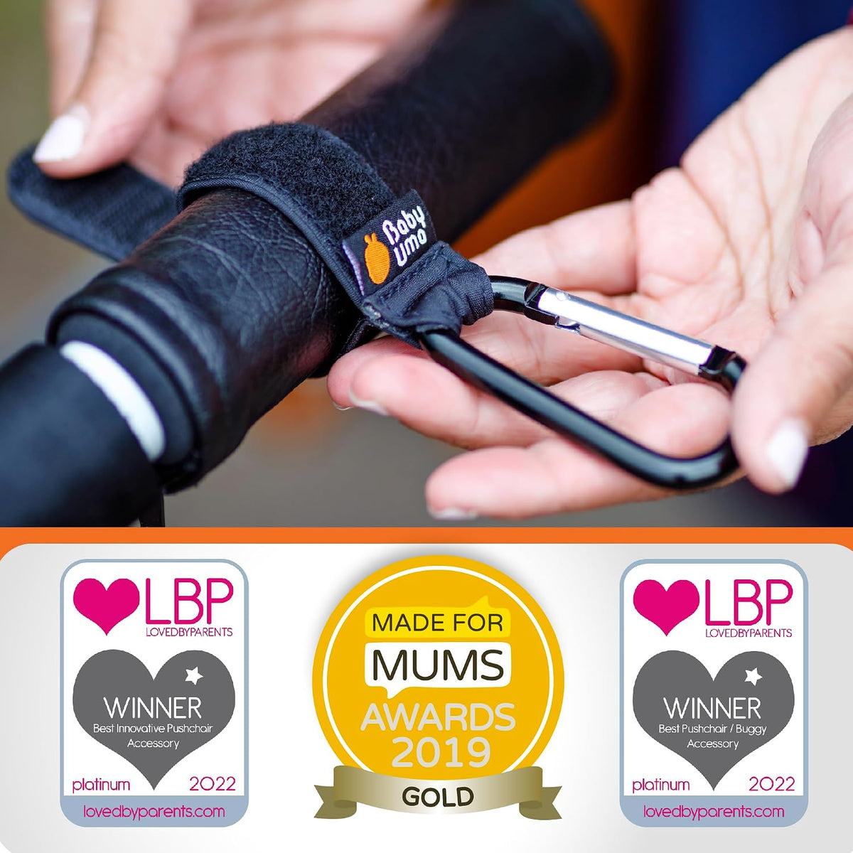 Baby Uma Buggy Clips for Pram - Award-Winning, 5 kg Capacity, Non-Slip