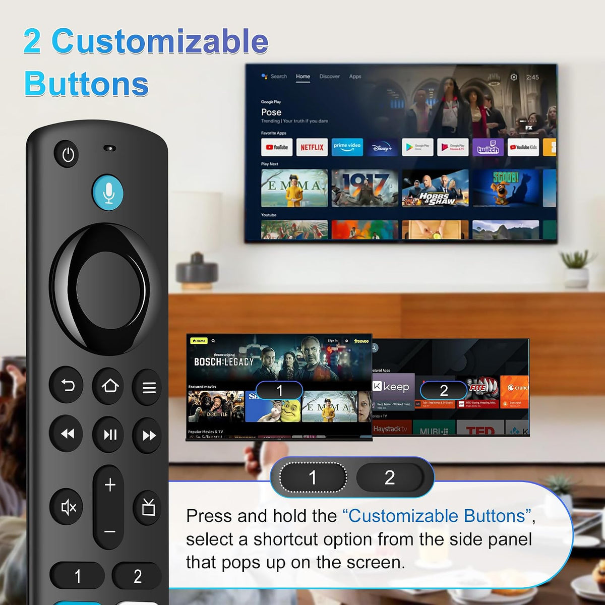 Replacement Remote for All Fire Series,Remote for TV Stick (HD, 4K, 4K Max, Lite),TV Cube,Remote for Hisense, TCL, Insignia, 3rd Gen Fire Smart TVs