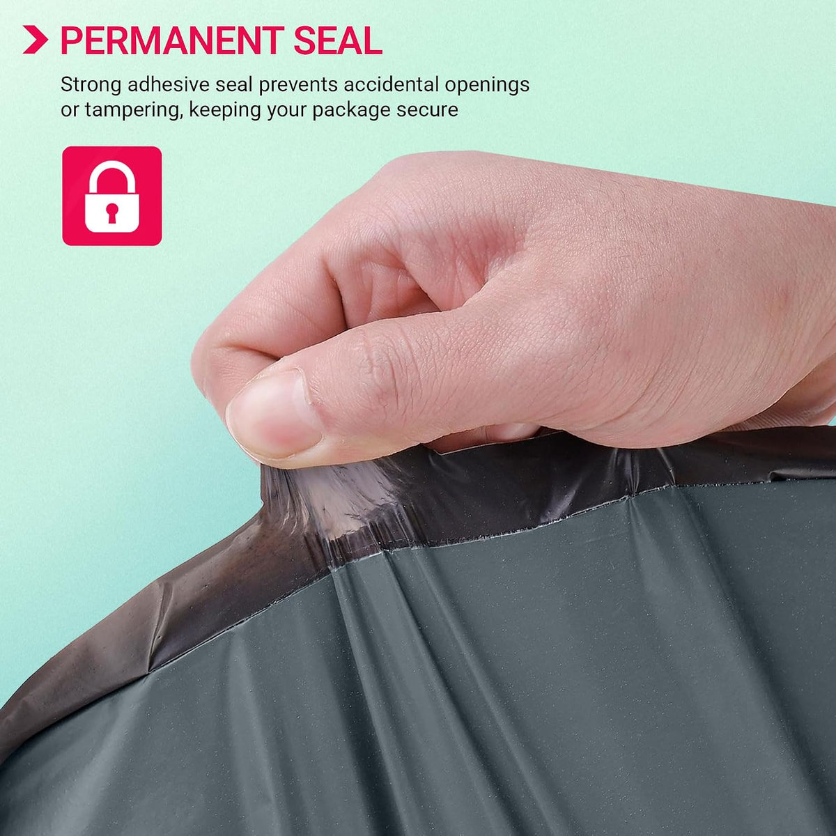 125 Mixed Grey Parcel Bags, Tamper-Proof Strong Postal Packaging Bags for Shipping, Mailing & Delivery, 5 Sizes Small to Large, 25 Each
