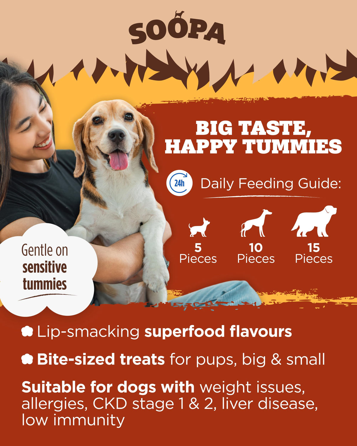 Soopa Strawberry Dog-Quiri Healthy Bites, Dog Training Treats, 50 g, 1-Pack