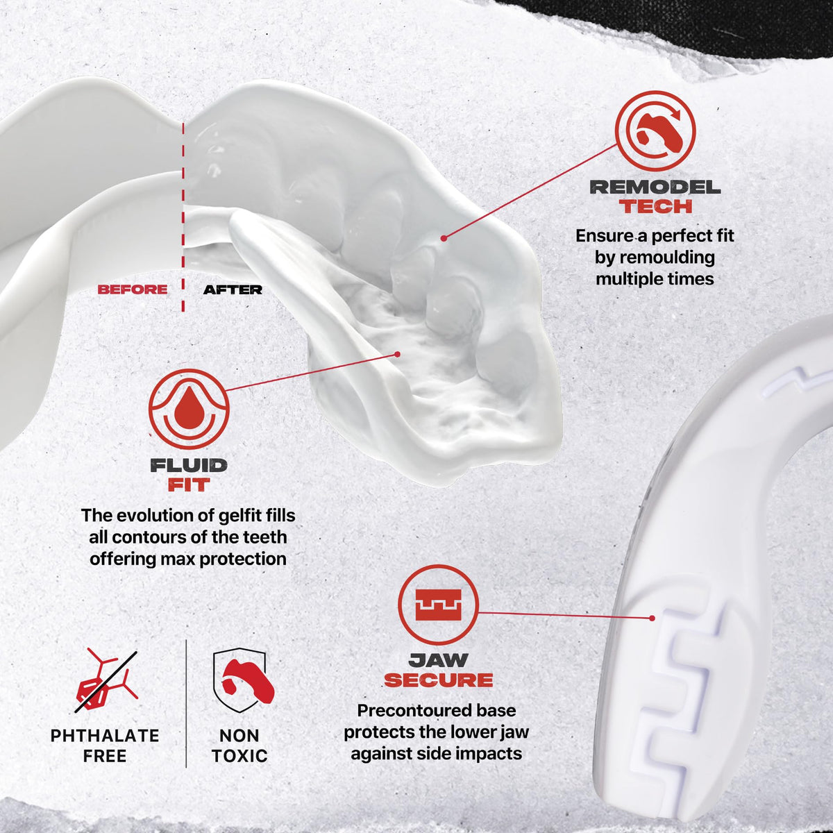 SAFEJAWZ Mouth Guard, Slim Fit Gum Shield for Adult & Junior with Case