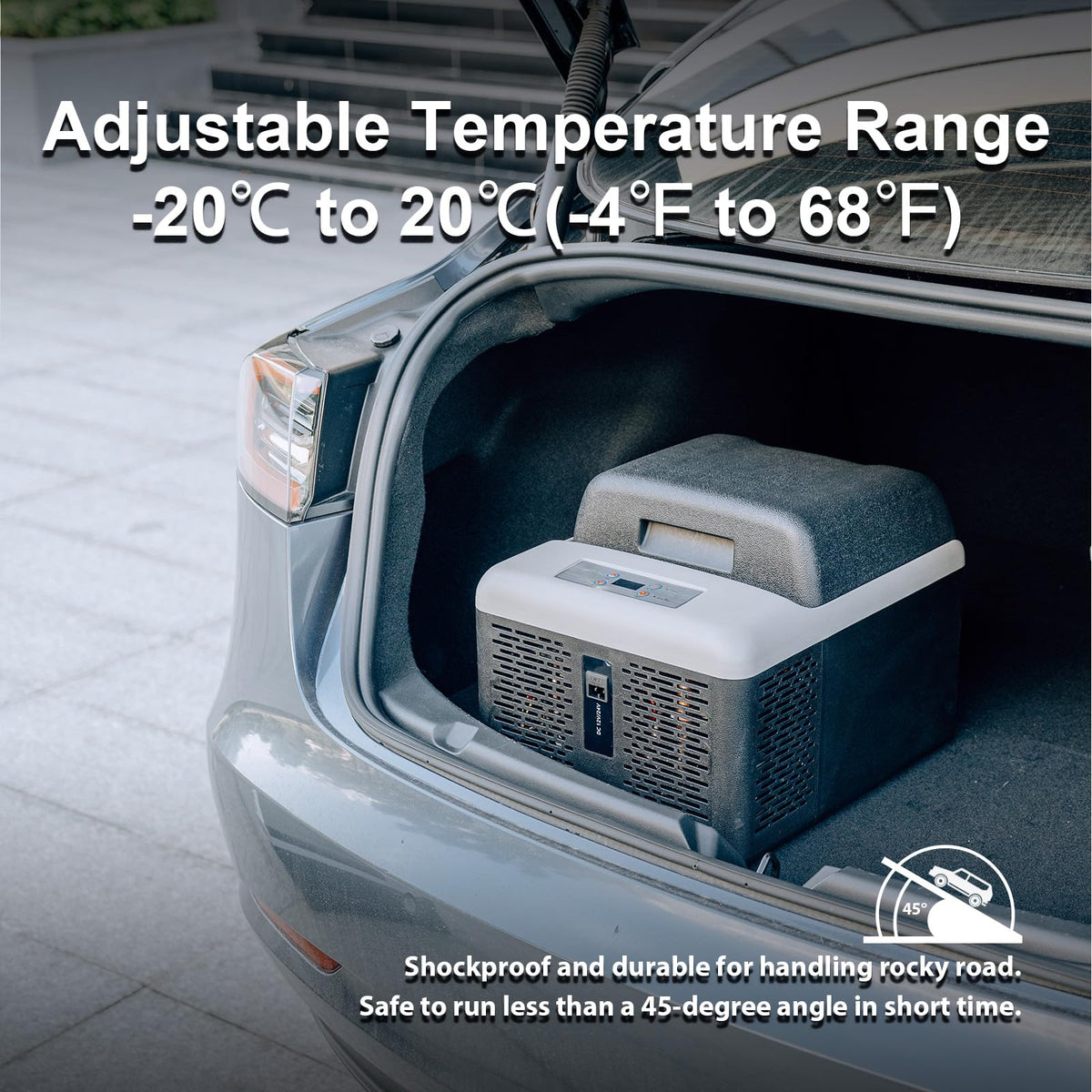 Alpicool 20L Car Fridge Freezer Portable Compressor Refrigerator, 12/24V DC & 230V AC Camping fridge -20℃~20℃ with APP Control, Energy Saving cooler for Caravan, Camping, Home, RV