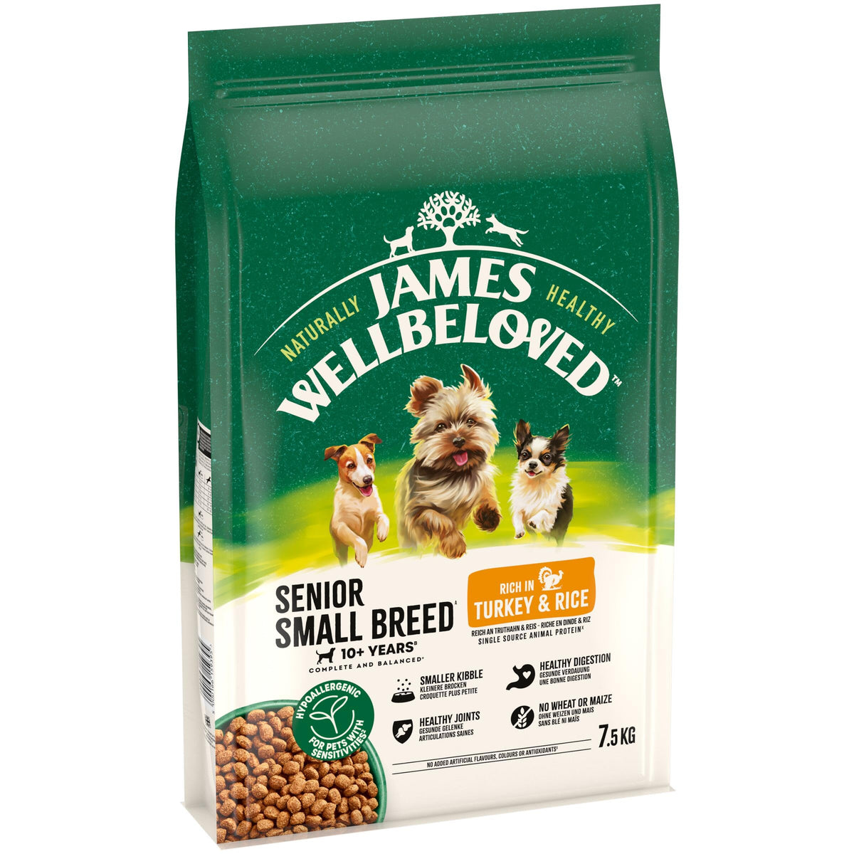 James Wellbeloved Dog Senior Hypoallergenic Dry Food Turkey and Rice 2 kg