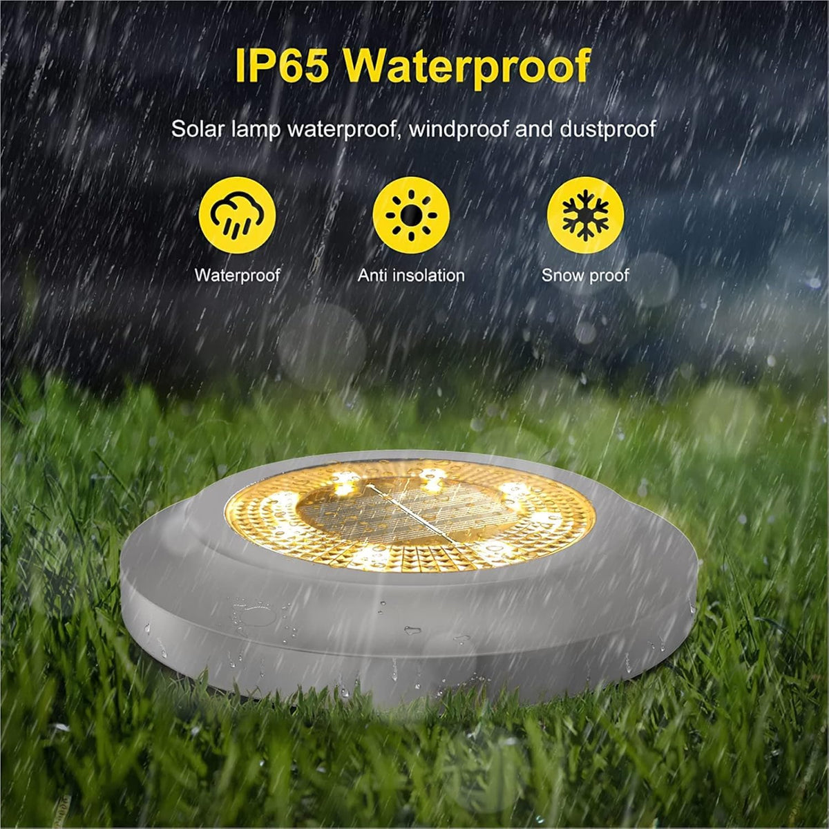 Torchtree Solar Lights Outdoor Garden,600mAh Solar Ground Lights, 8 LED Solar Disk Lights for Garden Lawn Pathway Yard Landscape Walkway（8 Pack Bright White） ﻿