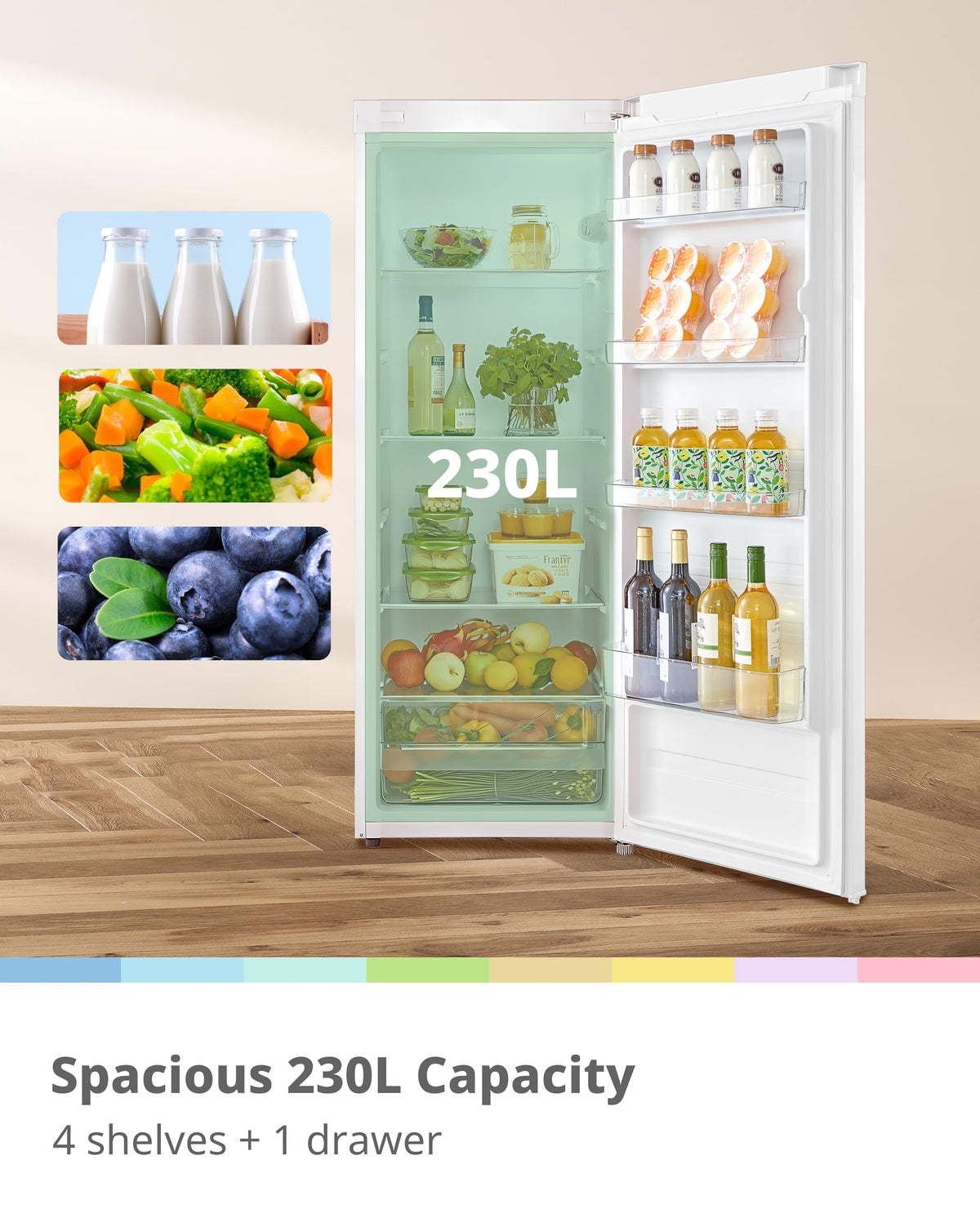 COMFEE' 80L Under Counter Fridge with 4-Star Ice Box, RCD80WH3UK(E)
