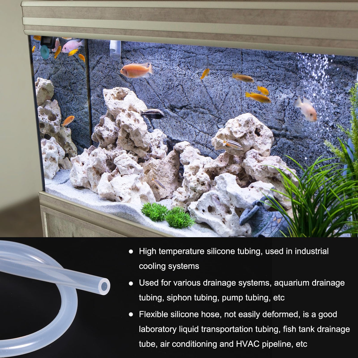 3.3ft Silicone Tubing 4mm ID 6mm OD Clear Industrial Plastic Tubing Pure Silicone Hoses for Pump Siphoning Draining Irrigation Brewing, 1/4"