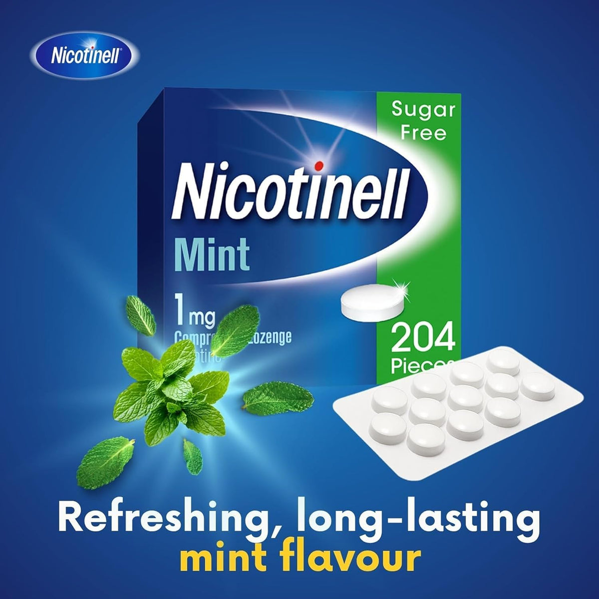 Nicotinell Mint Lozenge 1mg (204 Lozenges), Nicotine Lozenges, Mega Pack
