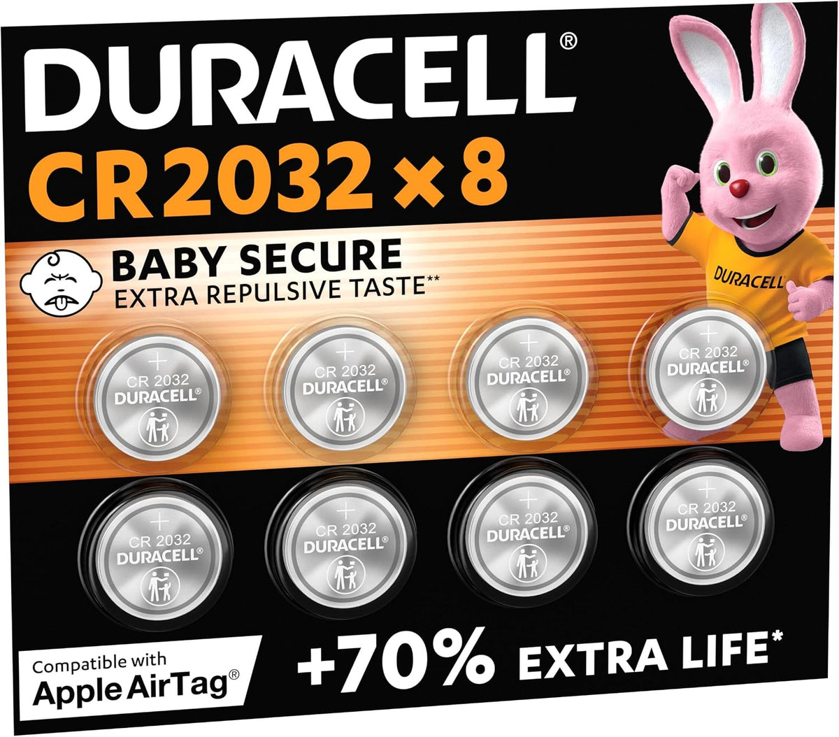DURACELL 2032 Lithium Coin Batteries (8 Pack) 3V, CR2032